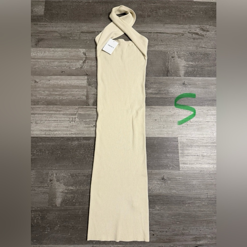 halter Cream Maxi Dress